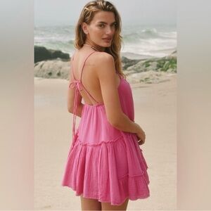 NWT Anthropologie Celandine Sleeveless Pleated Mini Babydoll Dress, sz M
